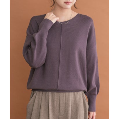 アイテムズ アーバンリサーチ ITEMS URBAN RESEARCH 『洗濯可』アウトリンキングVネックニット （パープル）｜詳細画像
