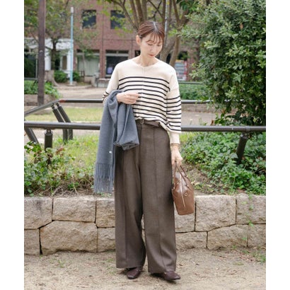 アイテムズ アーバンリサーチ ITEMS URBAN RESEARCH 『洗濯可』アウトリンキングVネックニット （パープル）｜詳細画像