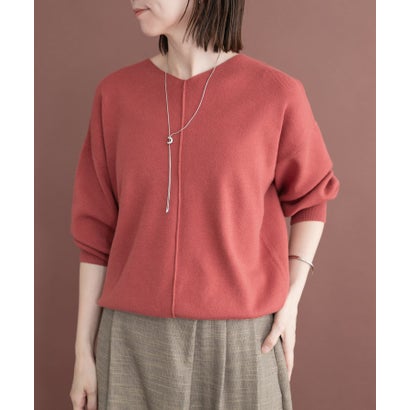 アイテムズ アーバンリサーチ ITEMS URBAN RESEARCH 『洗濯可』アウトリンキングVネックニット （パープル）｜詳細画像