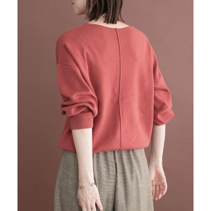 アイテムズ アーバンリサーチ ITEMS URBAN RESEARCH 『洗濯可』アウトリンキングVネックニット （パープル）｜詳細画像