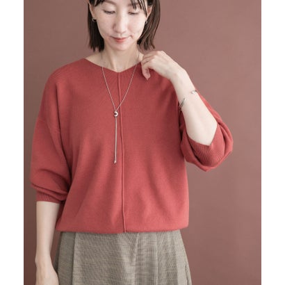 アイテムズ アーバンリサーチ ITEMS URBAN RESEARCH 『洗濯可』アウトリンキングVネックニット （パープル）｜詳細画像