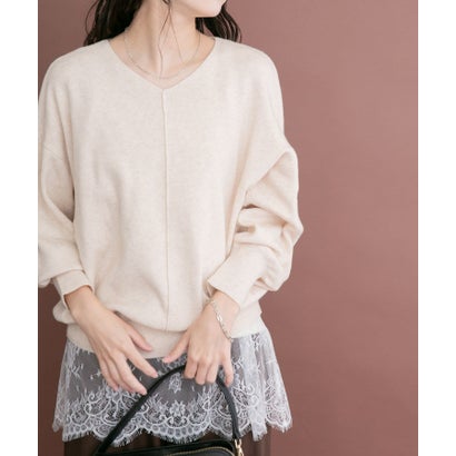 アイテムズ アーバンリサーチ ITEMS URBAN RESEARCH 『洗濯可』アウトリンキングVネックニット （パープル）｜詳細画像