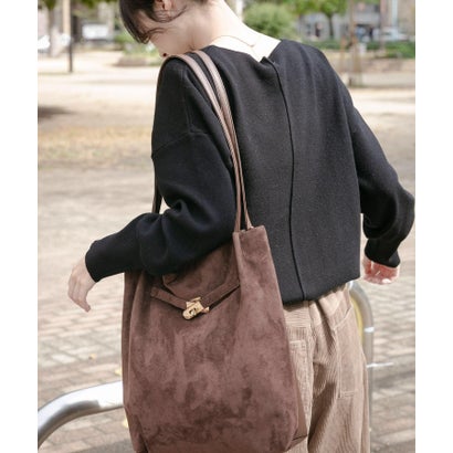 アイテムズ アーバンリサーチ ITEMS URBAN RESEARCH 『洗濯可』アウトリンキングVネックニット （パープル）｜詳細画像