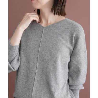 アイテムズ アーバンリサーチ ITEMS URBAN RESEARCH 『洗濯可』アウトリンキングVネックニット （パープル）｜詳細画像