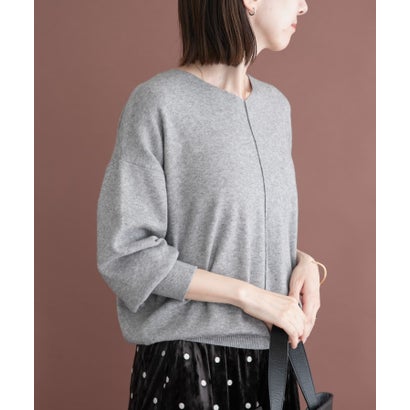 アイテムズ アーバンリサーチ ITEMS URBAN RESEARCH 『洗濯可』アウトリンキングVネックニット （パープル）｜詳細画像