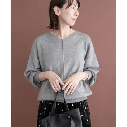 アイテムズ アーバンリサーチ ITEMS URBAN RESEARCH 『洗濯可』アウトリンキングVネックニット （パープル）｜詳細画像
