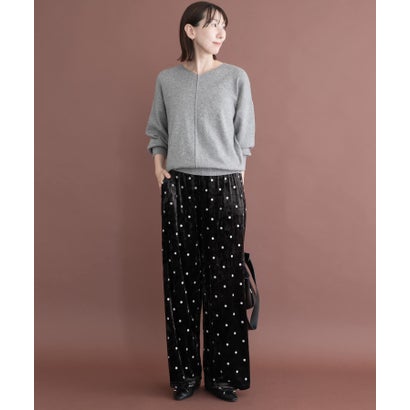 アイテムズ アーバンリサーチ ITEMS URBAN RESEARCH 『洗濯可』アウトリンキングVネックニット （パープル）｜詳細画像