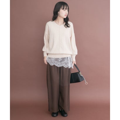 アイテムズ アーバンリサーチ ITEMS URBAN RESEARCH 『洗濯可』アウトリンキングVネックニット （パープル）｜詳細画像