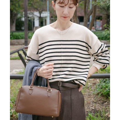 アイテムズ アーバンリサーチ ITEMS URBAN RESEARCH 『洗濯可』アウトリンキングVネックニット （パープル）｜詳細画像