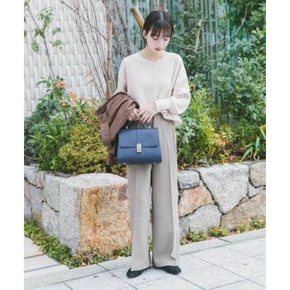 アイテムズ アーバンリサーチ ITEMS URBAN RESEARCH 『洗濯可』アウトリンキングVネックニット （パープル）｜詳細画像