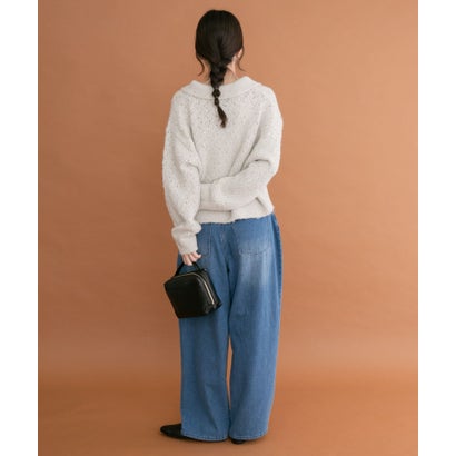 アイテムズ アーバンリサーチ ITEMS URBAN RESEARCH スパンコールポロニットカーディガン （ブラウン）｜詳細画像