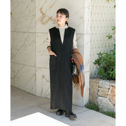 アイテムズ アーバンリサーチ ITEMS URBAN RESEARCH ウールミックスジャンスカ （ブラック）｜詳細画像