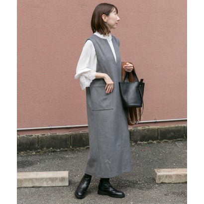 アイテムズ アーバンリサーチ ITEMS URBAN RESEARCH ウールミックスジャンスカ （グレー）｜詳細画像