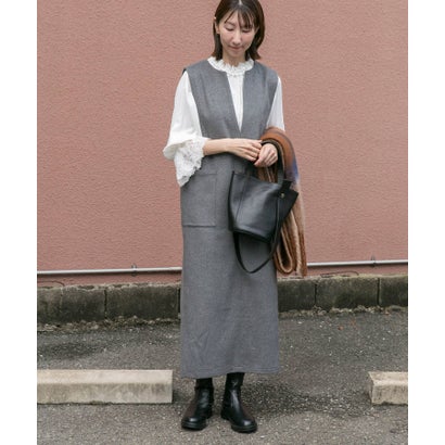 アイテムズ アーバンリサーチ ITEMS URBAN RESEARCH ウールミックスジャンスカ （グレー）｜詳細画像