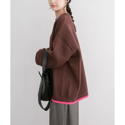 アイテムズ アーバンリサーチ ITEMS URBAN RESEARCH スウェットライクハイショクニット （ネイビー）｜詳細画像