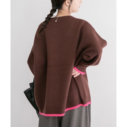 アイテムズ アーバンリサーチ ITEMS URBAN RESEARCH スウェットライクハイショクニット （ネイビー）｜詳細画像