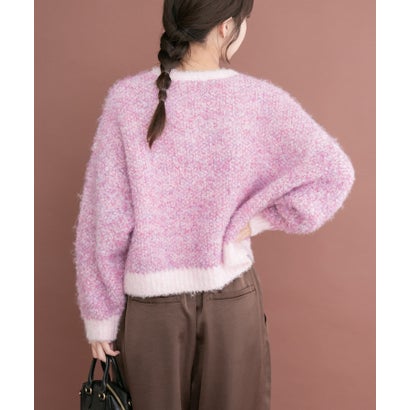 アイテムズ アーバンリサーチ ITEMS URBAN RESEARCH ブークレニットプルオーバー （ピンク）｜詳細画像