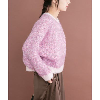 アイテムズ アーバンリサーチ ITEMS URBAN RESEARCH ブークレニットプルオーバー （ピンク）｜詳細画像