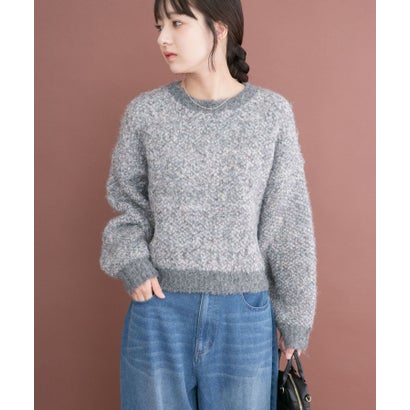 アイテムズ アーバンリサーチ ITEMS URBAN RESEARCH ブークレニットプルオーバー （グレー）｜詳細画像