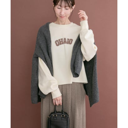 アイテムズ アーバンリサーチ ITEMS URBAN RESEARCH クロップドロゴスウェット （グレー）｜詳細画像