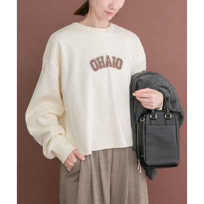 アイテムズ アーバンリサーチ ITEMS URBAN RESEARCH クロップドロゴスウェット （グレー）｜詳細画像