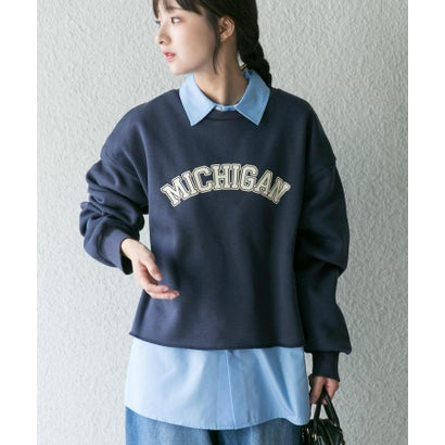 アイテムズ アーバンリサーチ ITEMS URBAN RESEARCH クロップドロゴスウェット （アイボリー）｜詳細画像