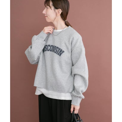 アイテムズ アーバンリサーチ ITEMS URBAN RESEARCH クロップドロゴスウェット （アイボリー）｜詳細画像