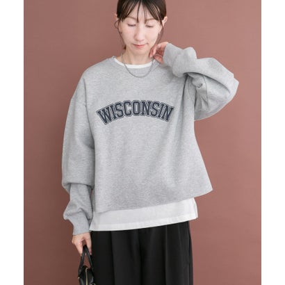 アイテムズ アーバンリサーチ ITEMS URBAN RESEARCH クロップドロゴスウェット （アイボリー）｜詳細画像