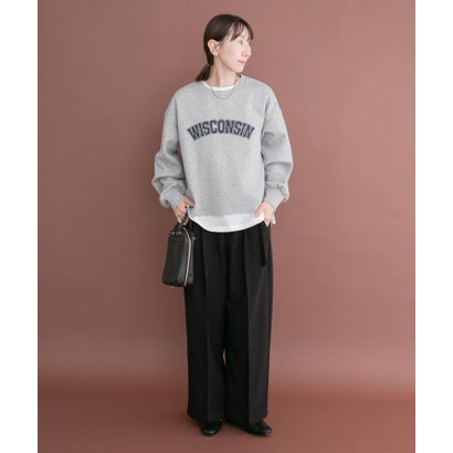 アイテムズ アーバンリサーチ ITEMS URBAN RESEARCH クロップドロゴスウェット （アイボリー）｜詳細画像