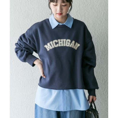 アイテムズ アーバンリサーチ ITEMS URBAN RESEARCH クロップドロゴスウェット （アイボリー）｜詳細画像