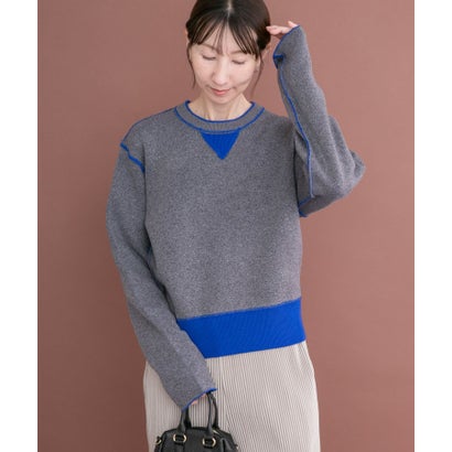アイテムズ アーバンリサーチ ITEMS URBAN RESEARCH 2WAYリバーシブルニット （グレー）｜詳細画像