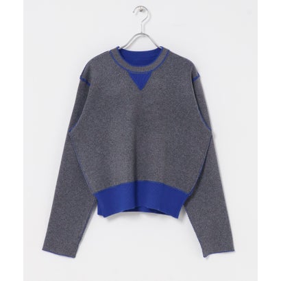 アイテムズ アーバンリサーチ ITEMS URBAN RESEARCH 2WAYリバーシブルニット （グレー）｜詳細画像