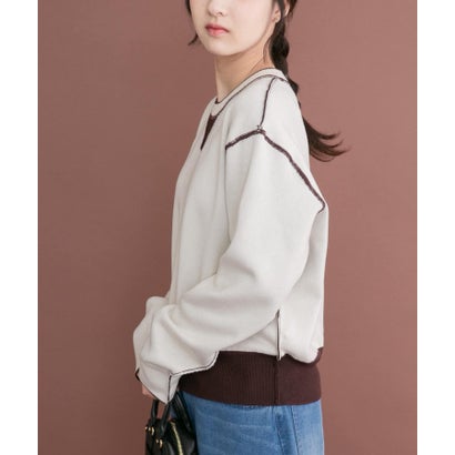 アイテムズ アーバンリサーチ ITEMS URBAN RESEARCH 2WAYリバーシブルニット （オフホワイト）｜詳細画像