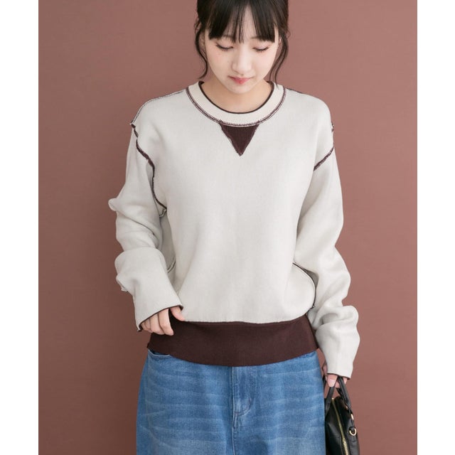 2WAYリバーシブルニット （オフホワイト）