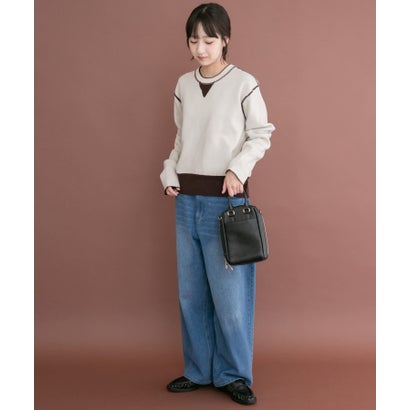 アイテムズ アーバンリサーチ ITEMS URBAN RESEARCH 2WAYリバーシブルニット （ブラウン）｜詳細画像