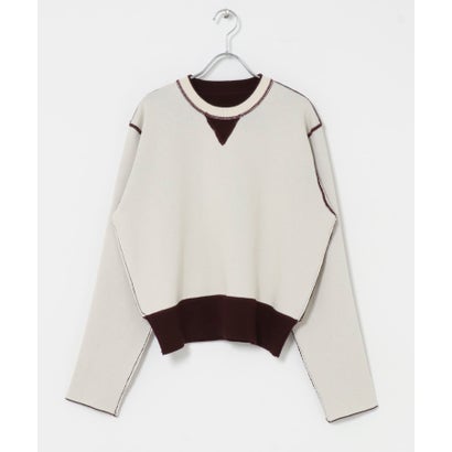 アイテムズ アーバンリサーチ ITEMS URBAN RESEARCH 2WAYリバーシブルニット （ブラウン）｜詳細画像