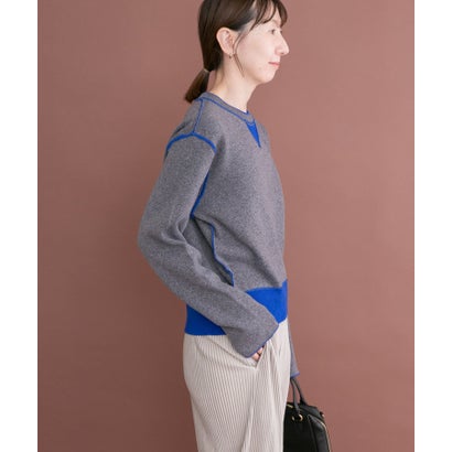 アイテムズ アーバンリサーチ ITEMS URBAN RESEARCH 2WAYリバーシブルニット （ブラウン）｜詳細画像