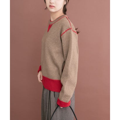 アイテムズ アーバンリサーチ ITEMS URBAN RESEARCH 2WAYリバーシブルニット （ブラウン）｜詳細画像