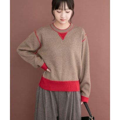 アイテムズ アーバンリサーチ ITEMS URBAN RESEARCH 2WAYリバーシブルニット （ブラウン）｜詳細画像