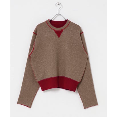 アイテムズ アーバンリサーチ ITEMS URBAN RESEARCH 2WAYリバーシブルニット （ブラウン）｜詳細画像