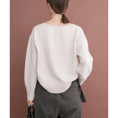 アイテムズ アーバンリサーチ ITEMS URBAN RESEARCH Vネックリンキングニット （ベージュ）｜詳細画像
