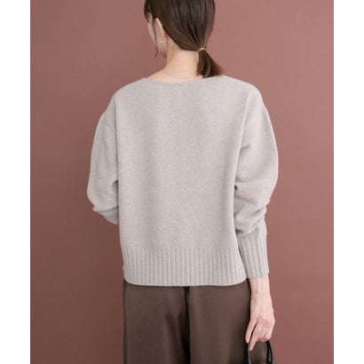 アイテムズ アーバンリサーチ ITEMS URBAN RESEARCH Vネックリンキングニット （チャコールグレー）｜詳細画像