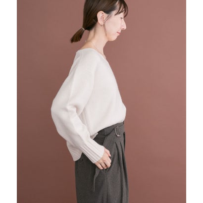アイテムズ アーバンリサーチ ITEMS URBAN RESEARCH Vネックリンキングニット （チャコールグレー）｜詳細画像