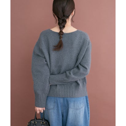 アイテムズ アーバンリサーチ ITEMS URBAN RESEARCH Vネックリンキングニット （チャコールグレー）｜詳細画像