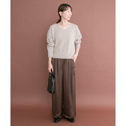 アイテムズ アーバンリサーチ ITEMS URBAN RESEARCH Vネックリンキングニット （オフホワイト）｜詳細画像