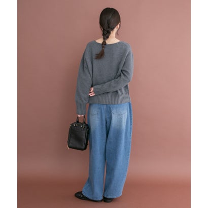 アイテムズ アーバンリサーチ ITEMS URBAN RESEARCH Vネックリンキングニット （オフホワイト）｜詳細画像