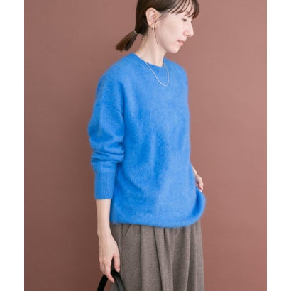 アイテムズ アーバンリサーチ ITEMS URBAN RESEARCH ウールミンククルーネックニット （ブラウン）｜詳細画像