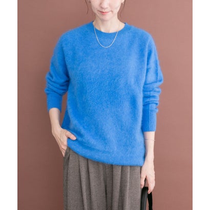 アイテムズ アーバンリサーチ ITEMS URBAN RESEARCH ウールミンククルーネックニット （ブラウン）｜詳細画像