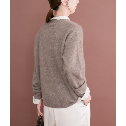 アイテムズ アーバンリサーチ ITEMS URBAN RESEARCH ウールミンククルーネックニット （ブルー）｜詳細画像