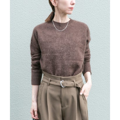 アイテムズ アーバンリサーチ ITEMS URBAN RESEARCH ウールミンククルーネックニット （ブルー）｜詳細画像